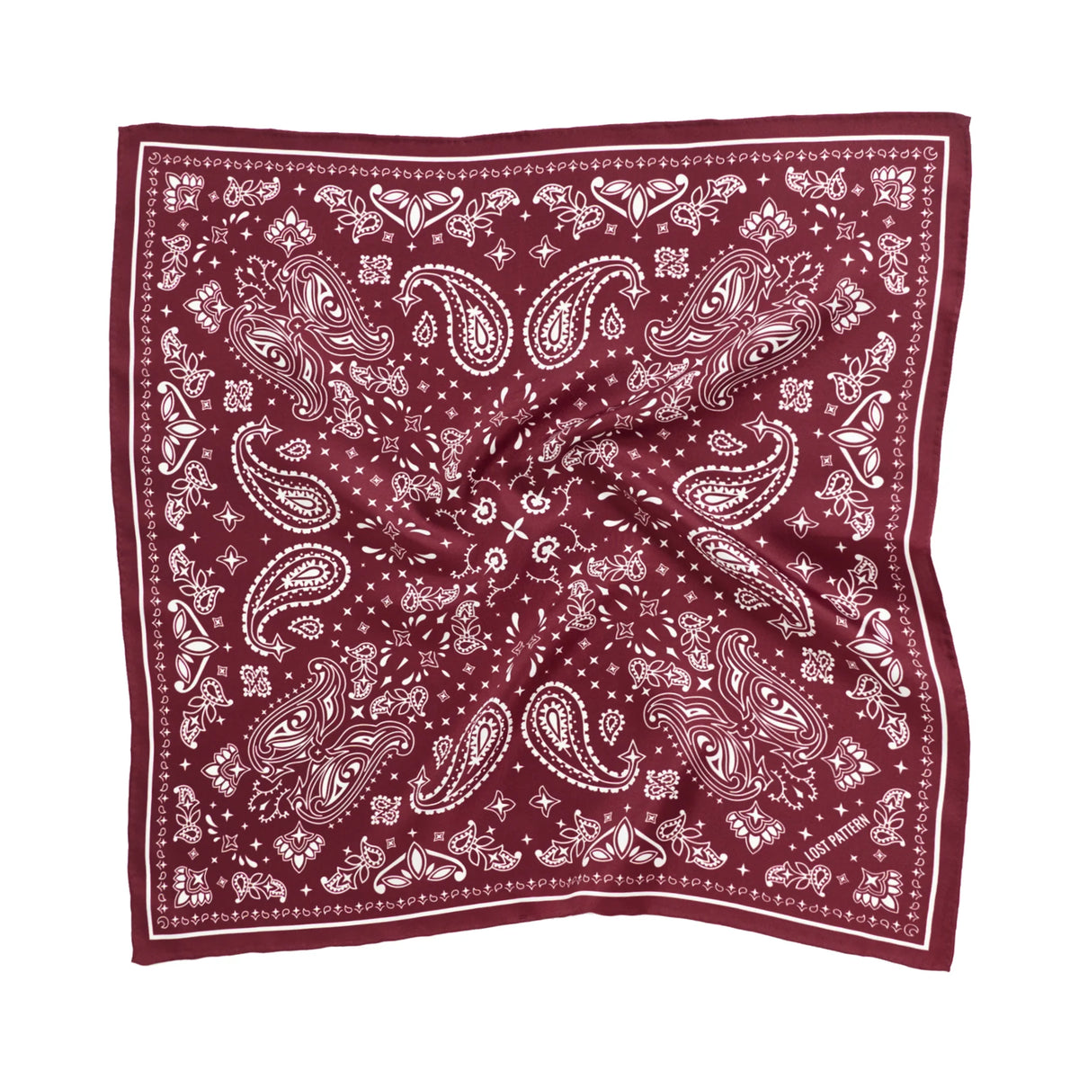 "Paisley" Silk Bandana Scarf in Rodeo Red (100% Mulberry Silk)