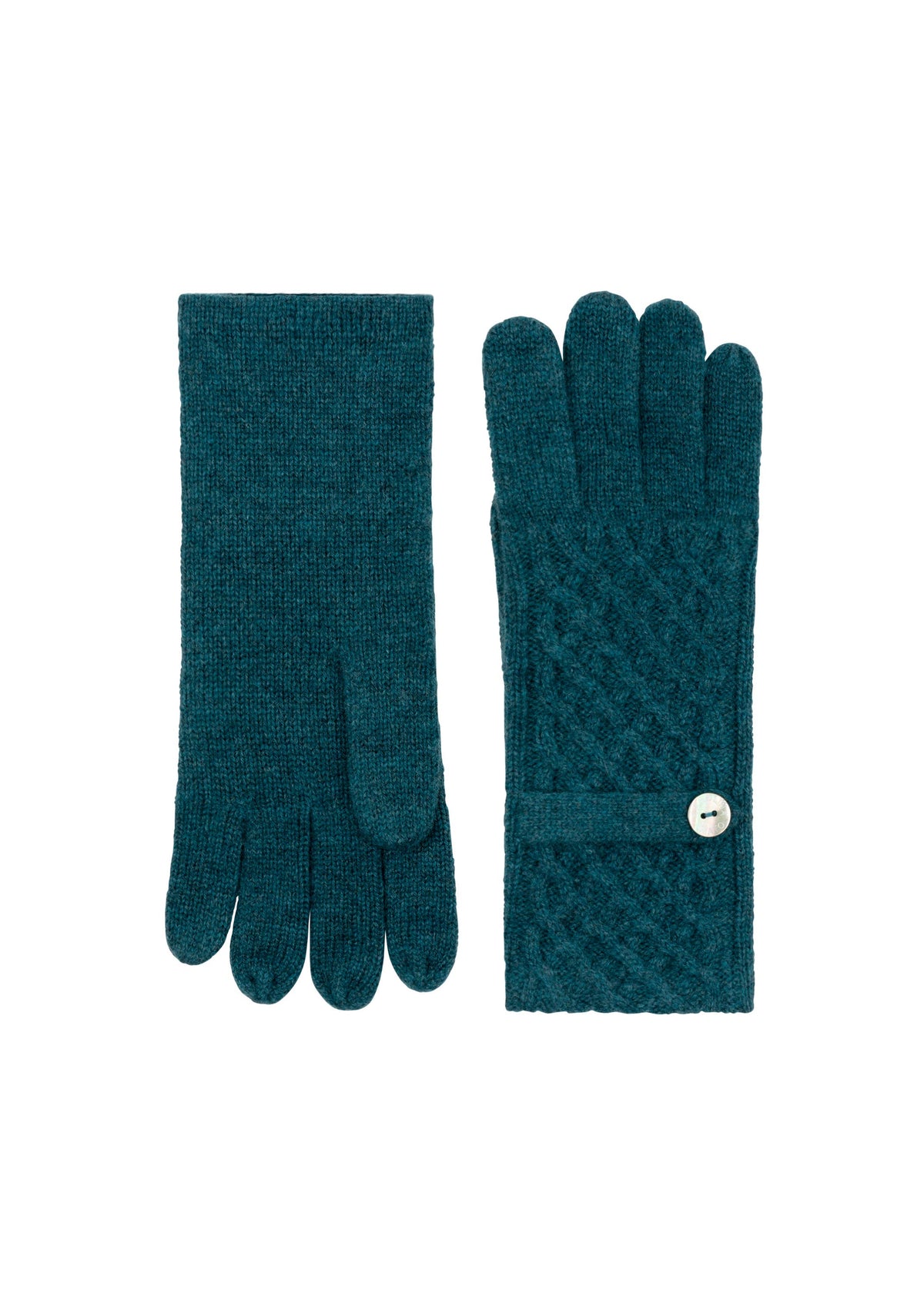 Amato | Cashmere Waffle Knit Glove in Forest