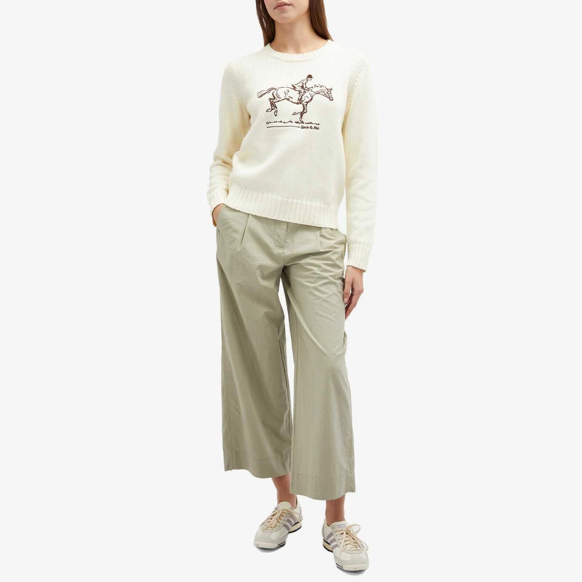 Sporty & Rich | Horse Knitted Sweater in Cream
