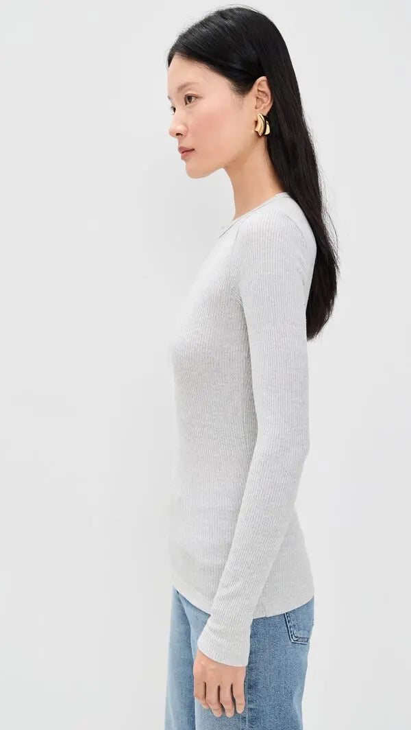 AGOLDE | Delphi Slim Tee in Brushed Grey Heather
