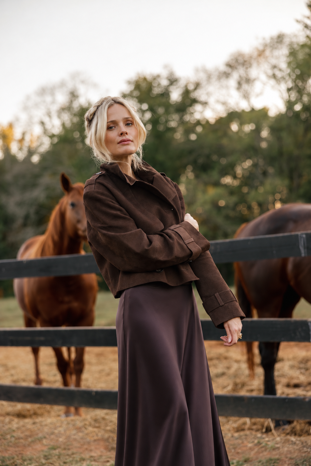 Cami NYC | Saskia Suede Jacket in Dark Umber