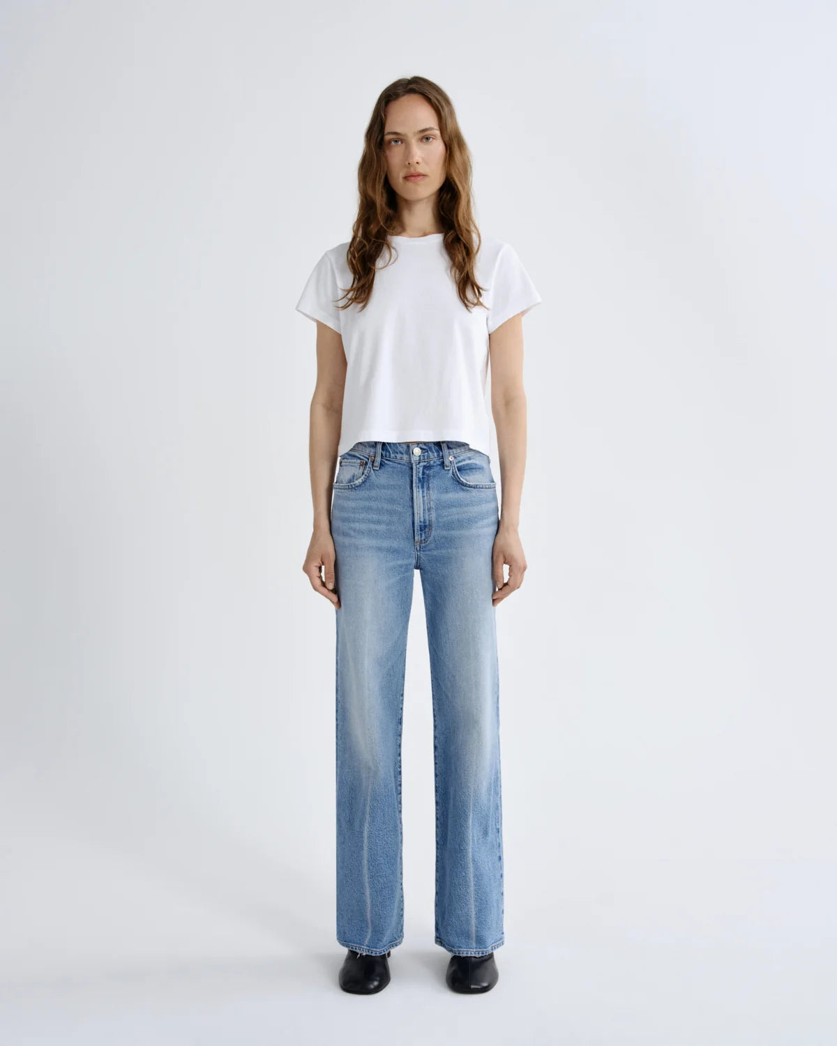 AGOLDE | Adine Shrunken Tee in White