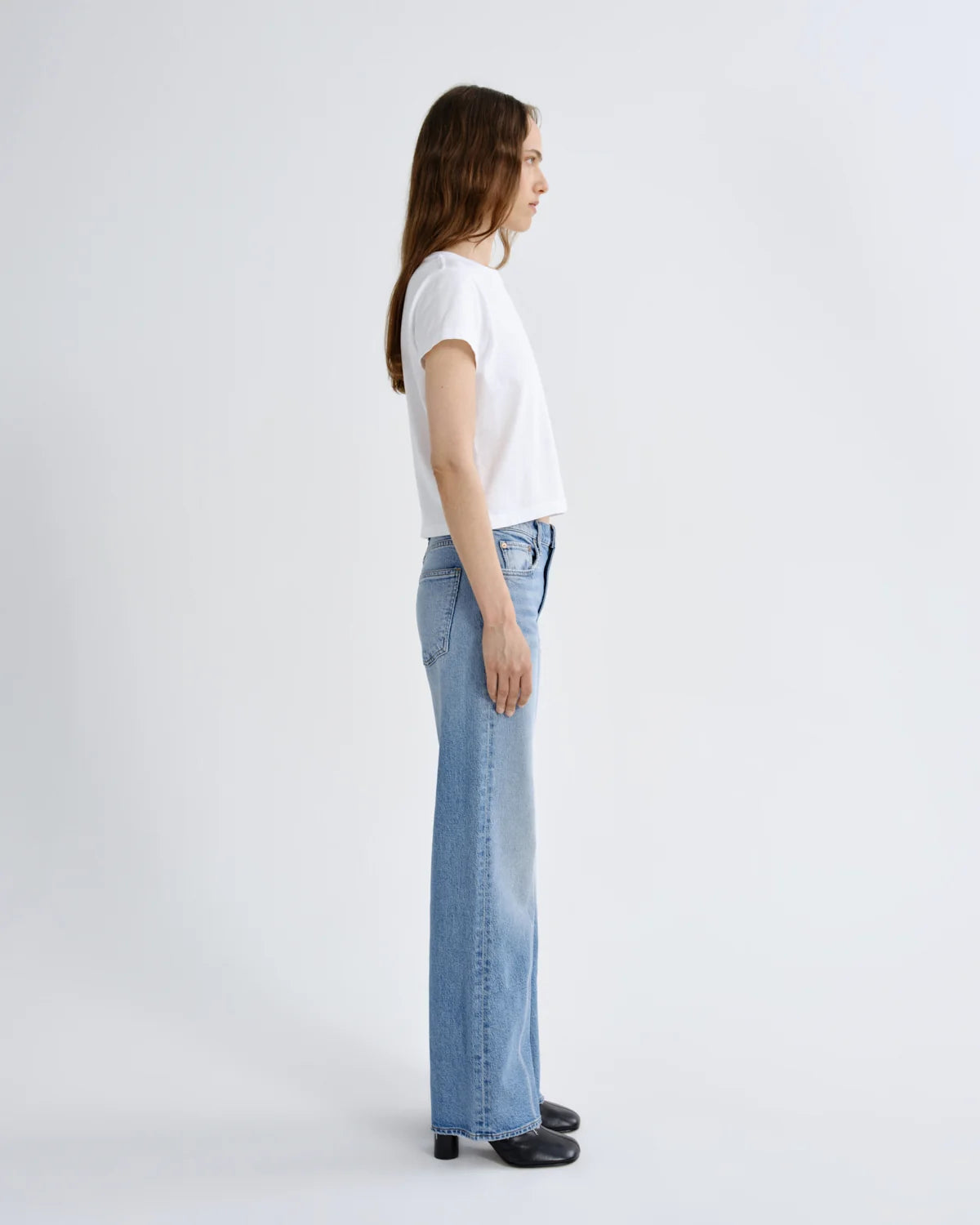 AGOLDE | Adine Shrunken Tee in White