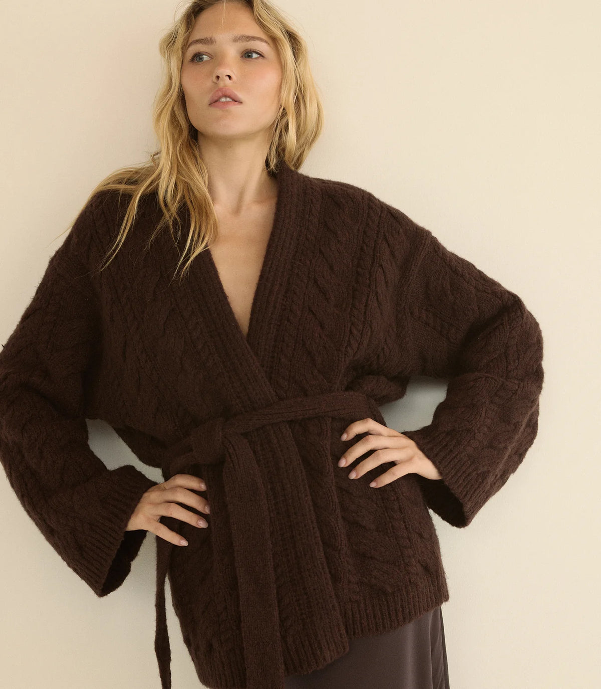 DÔEN | Alpine Cardigan in Sycamore Bark