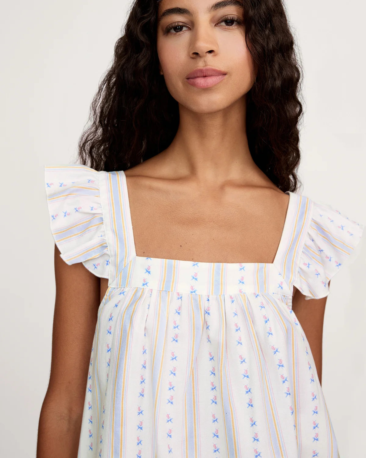 Petite Plume | Women's Twill Clara Short Set in Cottage Stripe