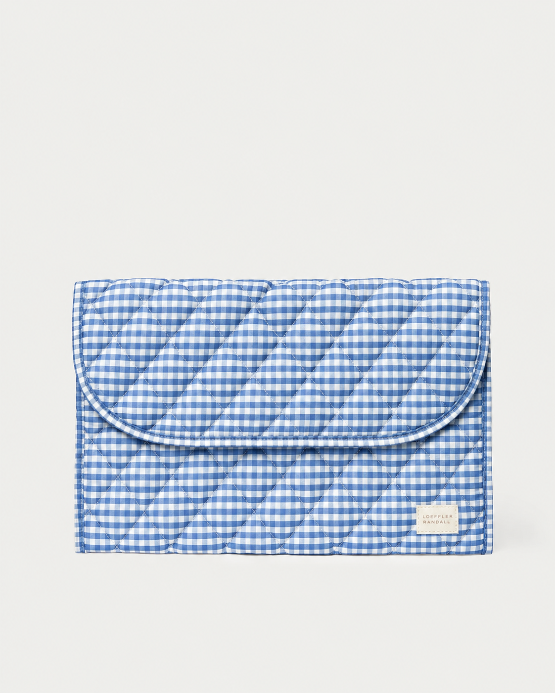 Loeffler Randall | Faris Laptop Sleeve in Blue & Cream Gingham