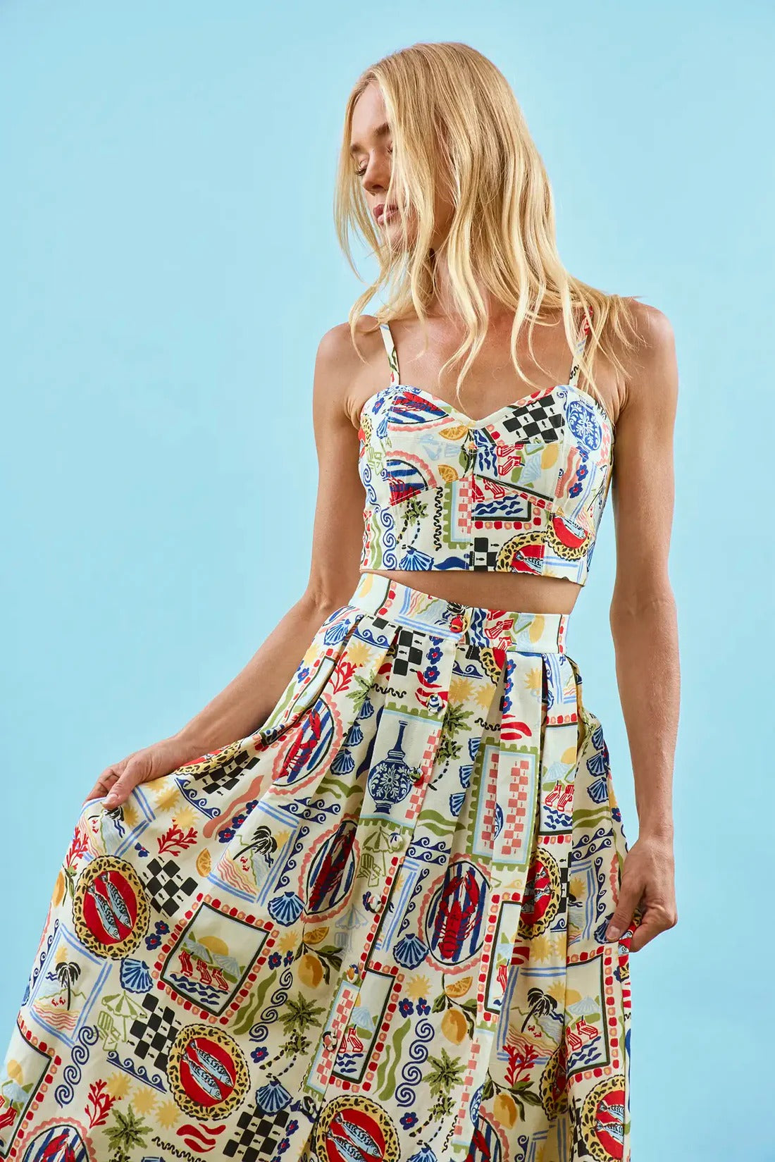 Hunter Bell | Eva Skirt in Coastal Print