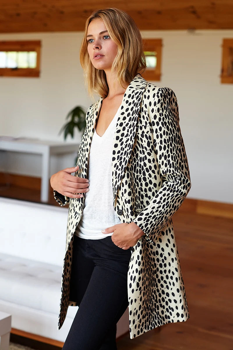 Emerson Fry | Wingtip Coat 2 in Leopard Linen