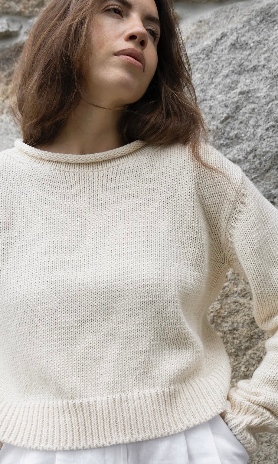 LAUDE | Mare Roll Neck Sweater in Ivory