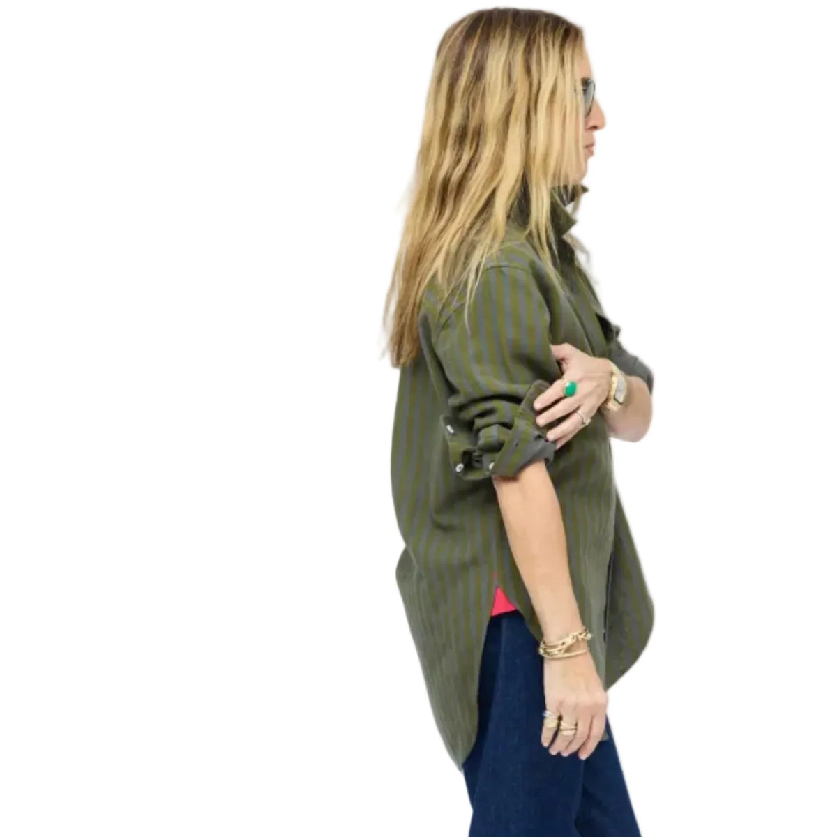 Kerri Rosenthal | Jack Flannel Shirt in Country Mist & Army Green