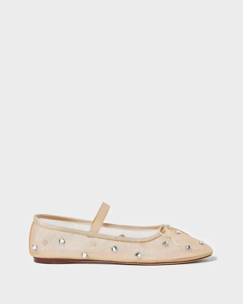 Loeffler Randall | Leonie Caramel/Crystal Ballet Flat