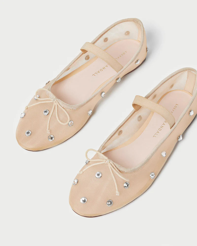 Loeffler Randall | Leonie Caramel/Crystal Ballet Flat