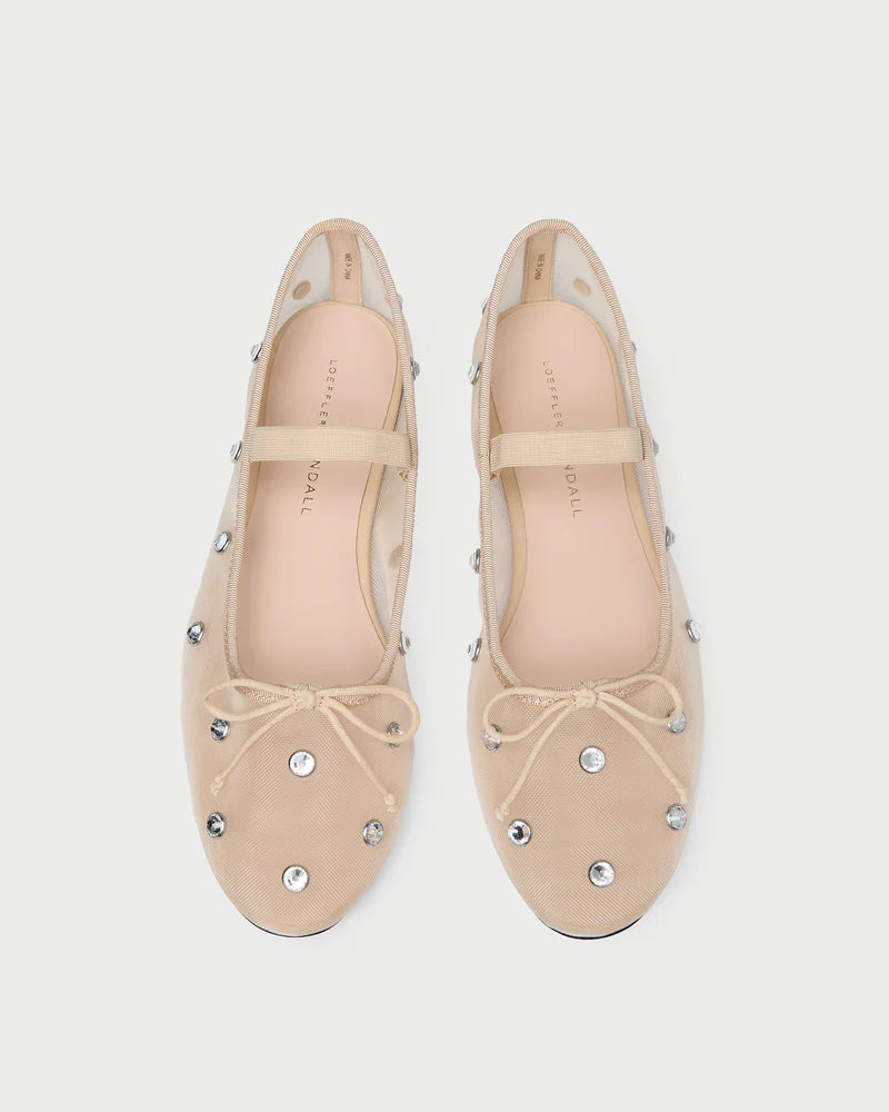 Loeffler Randall | Leonie Caramel/Crystal Ballet Flat