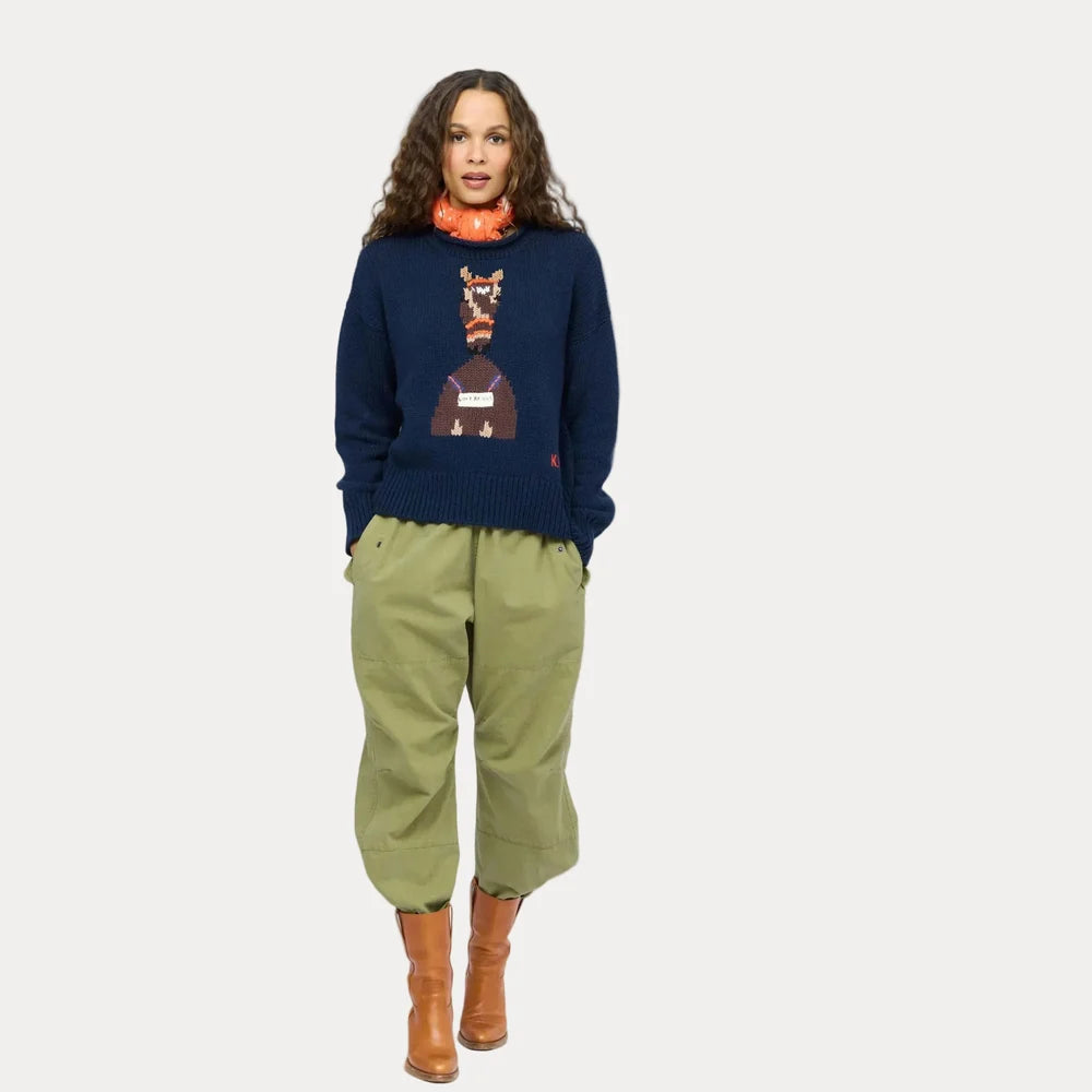 Kerri Rosenthal | Roll Neck Love Reigns in Indigo Blue