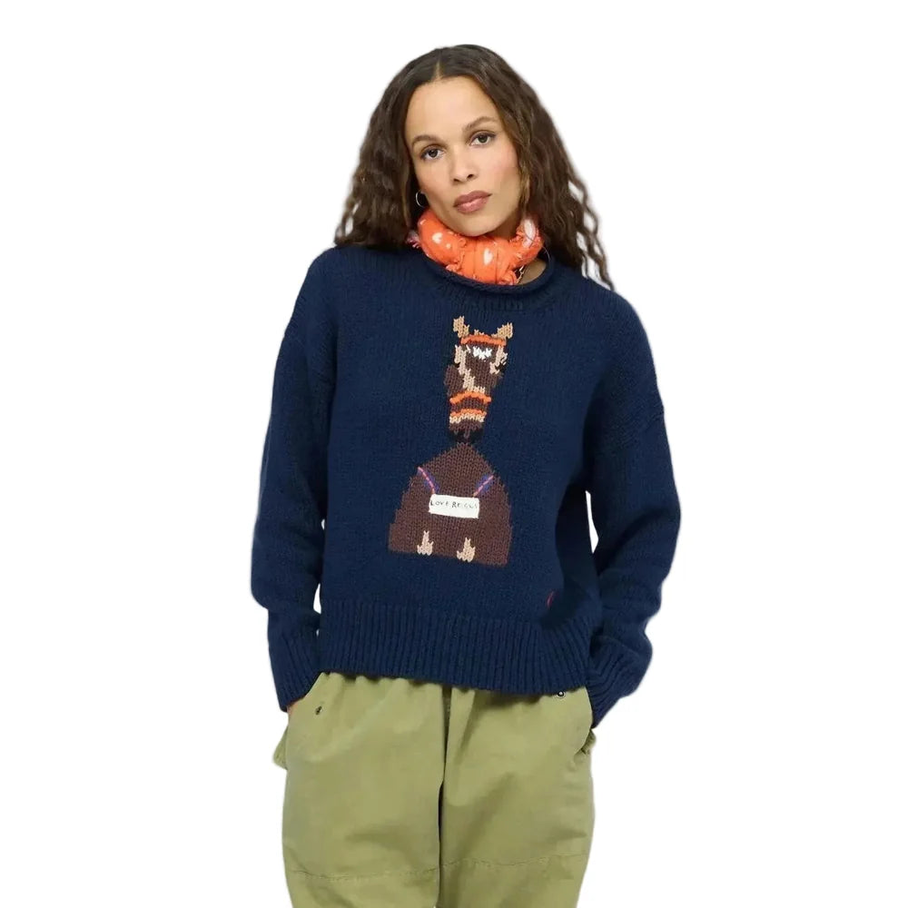 Kerri Rosenthal | Roll Neck Love Reigns in Indigo Blue