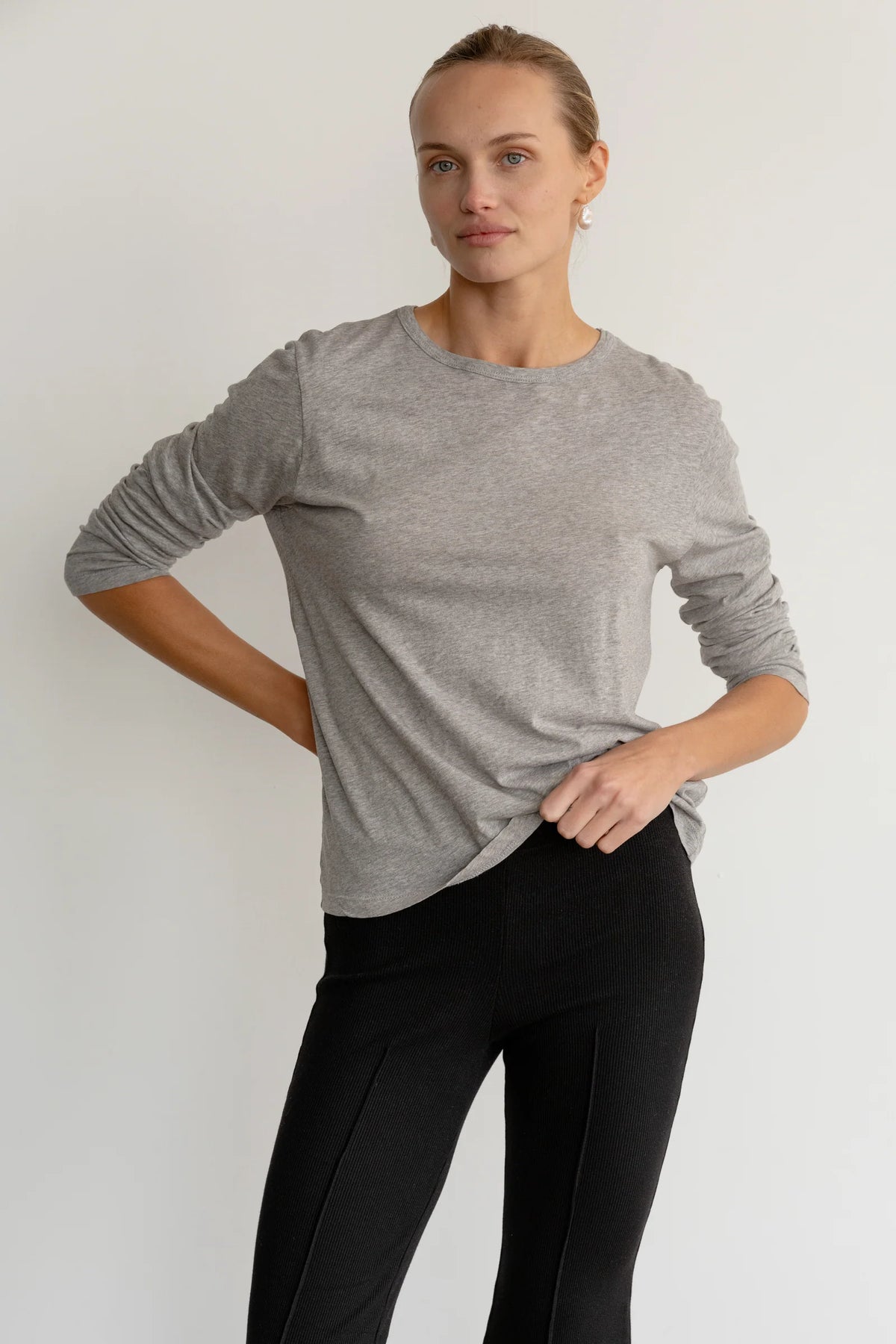 DONNI. | The Jersey Long Sleeve in Heather Grey