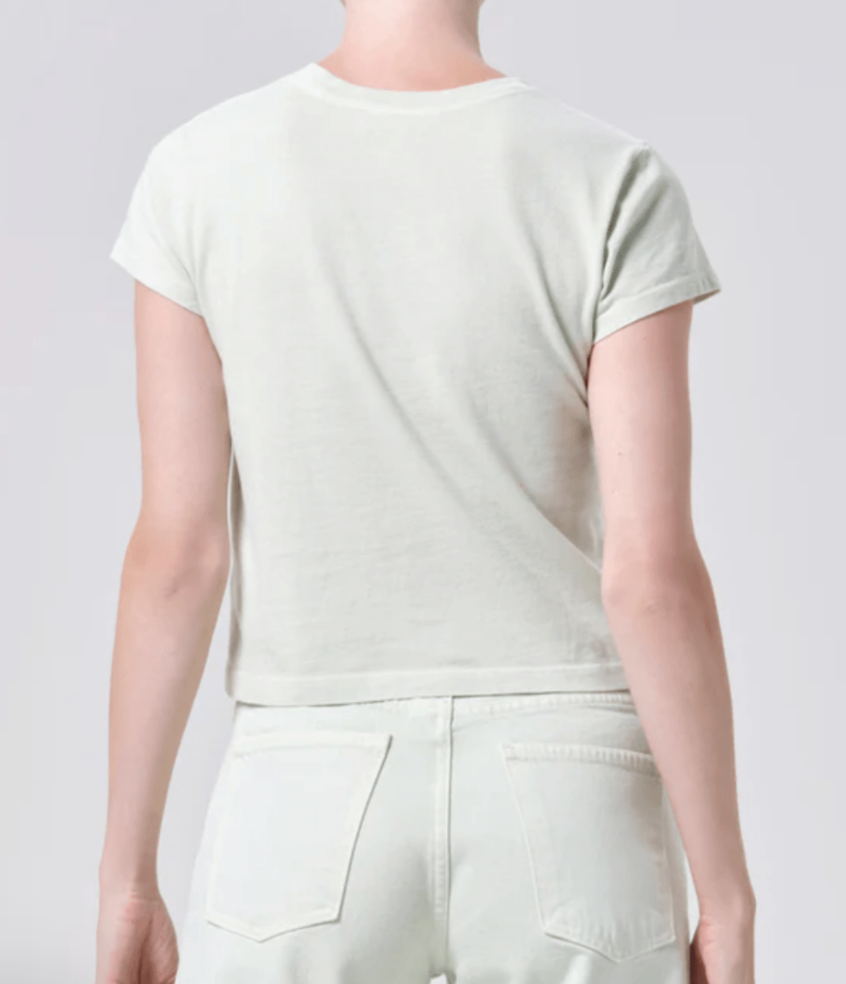 AGOLDE | Adine Shrunken Tee in Mint Cream