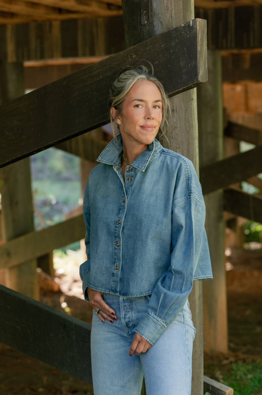 Favorite Daughter | Cropped Ex Boyfriend Shirt in GOA