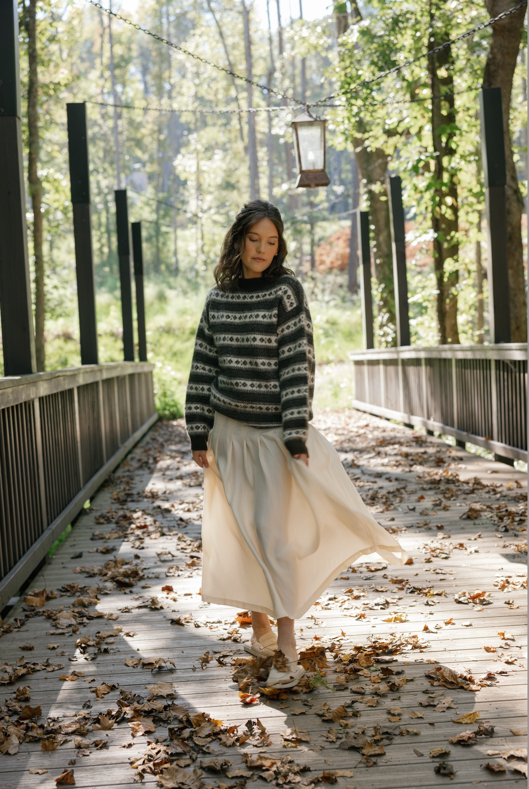 Emerson Fry | Atelier Pleated Maxi Skirt in Arctic Wolf
