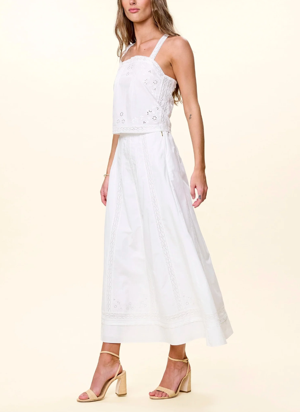 Cleobella | Aylin Midi Skirt in Ivory