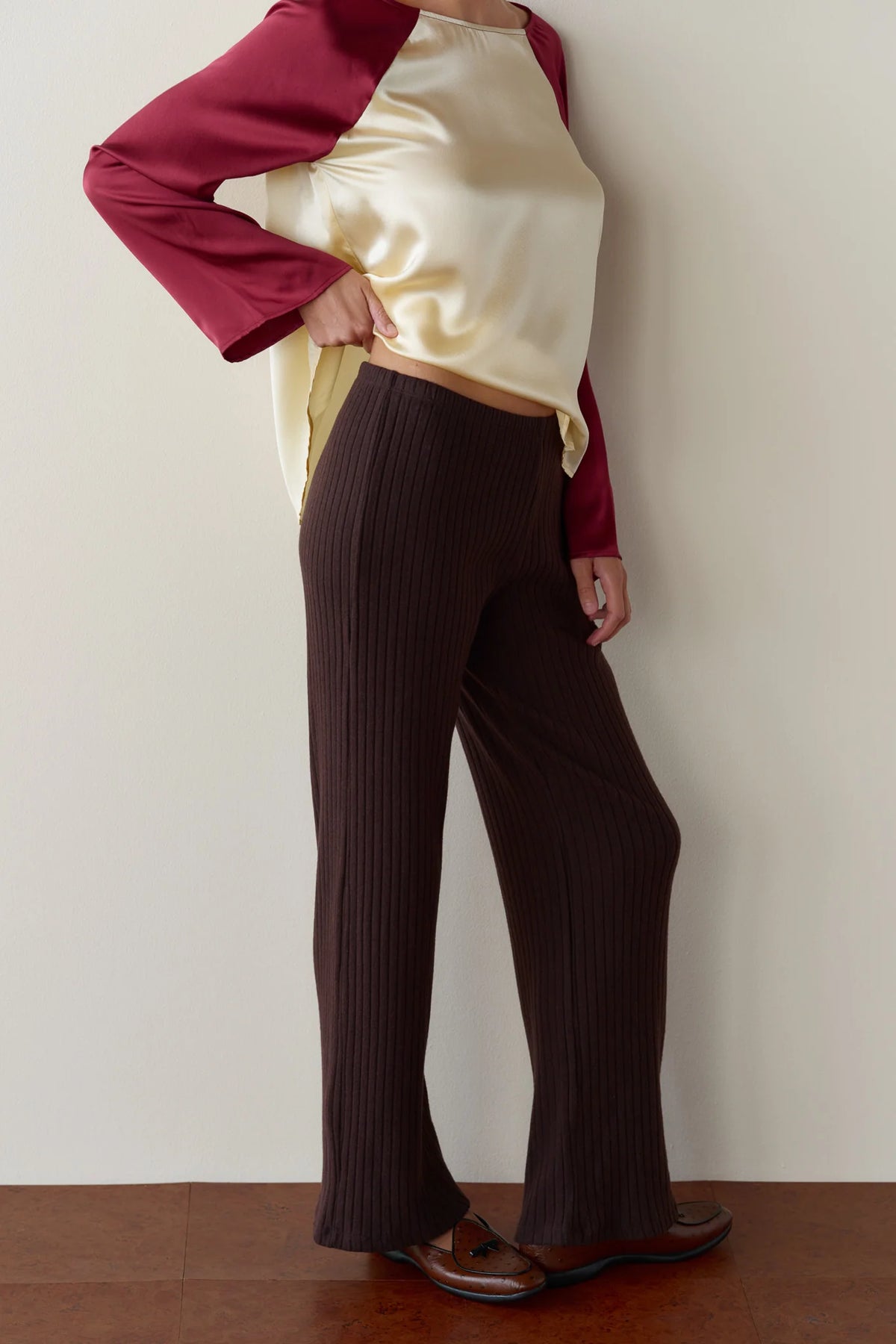 DONNI. | The Sweater Rib Simple Pant in Espresso