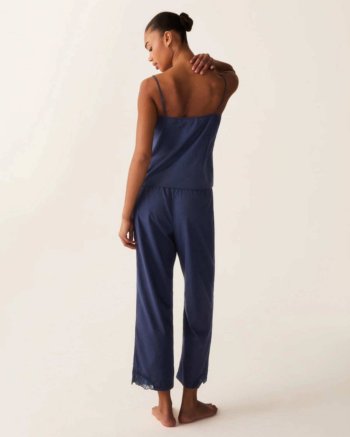 Petite Plume | Women's Voile Fleur Cami Pant Set in Navy