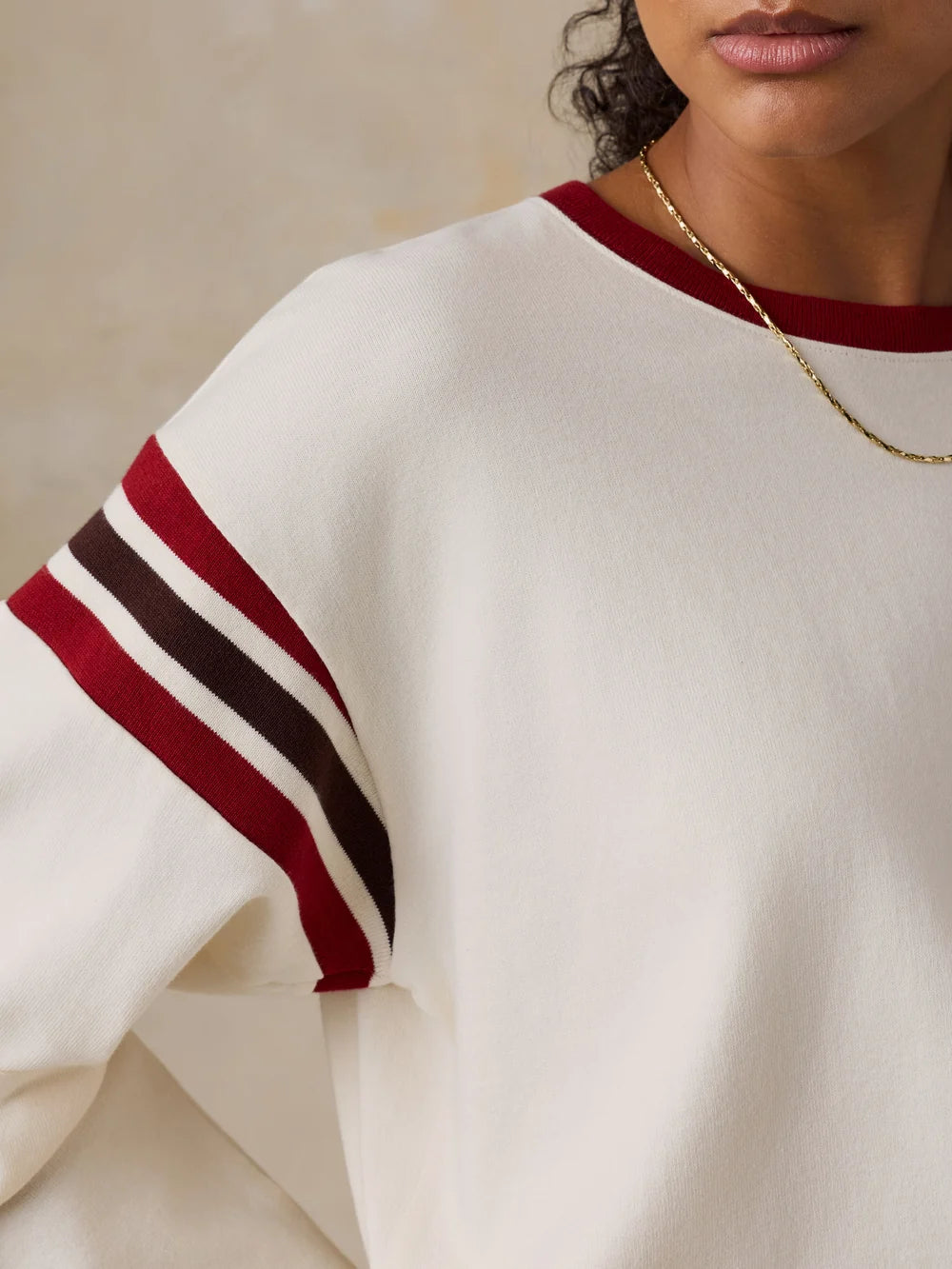 Faherty | Sport Jersey Throwback Long-Sleeve Tee in Antique White Varsity