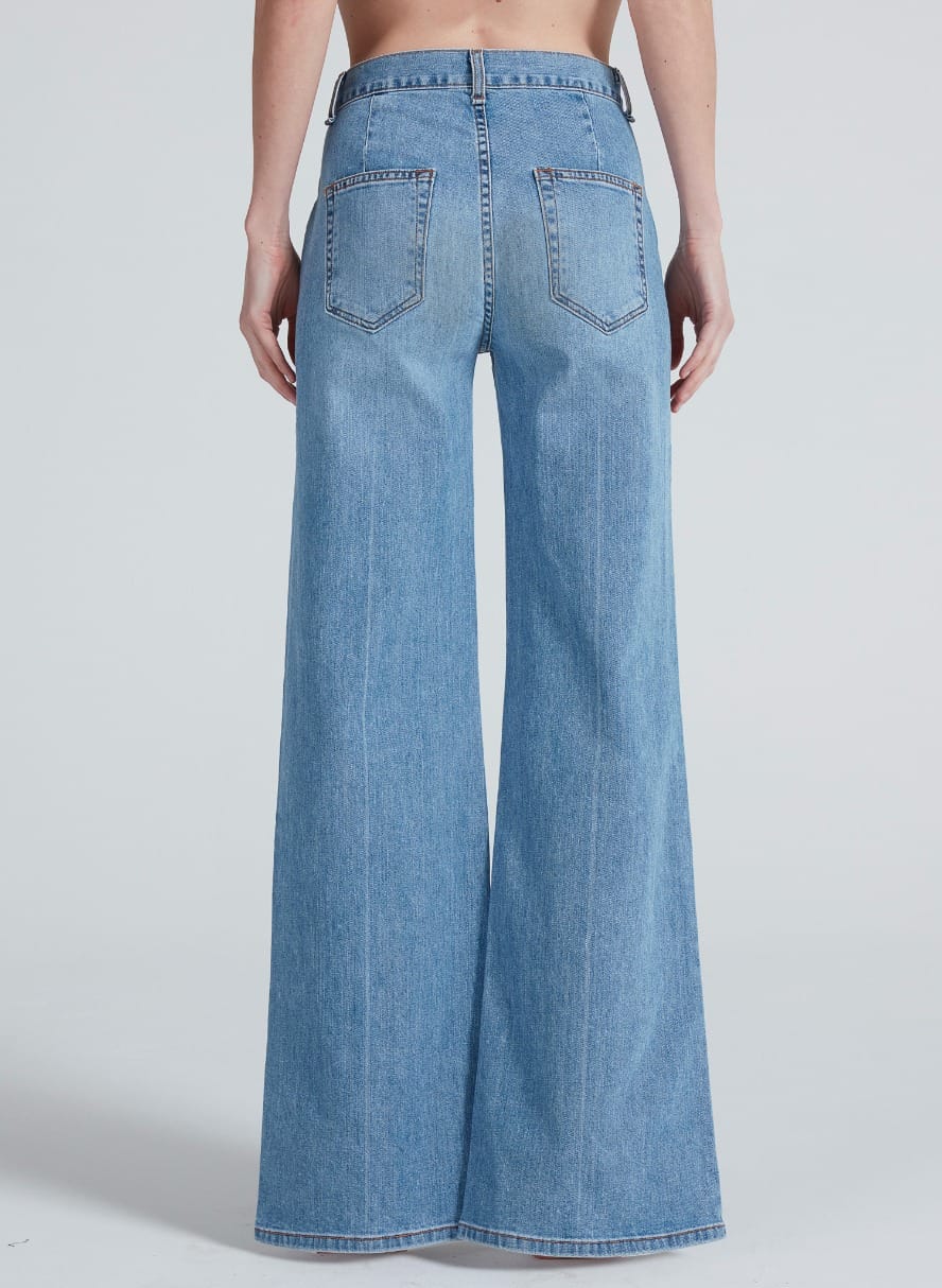 ASKK NY | Brighton Wide Leg Denim Trouser in Keelover