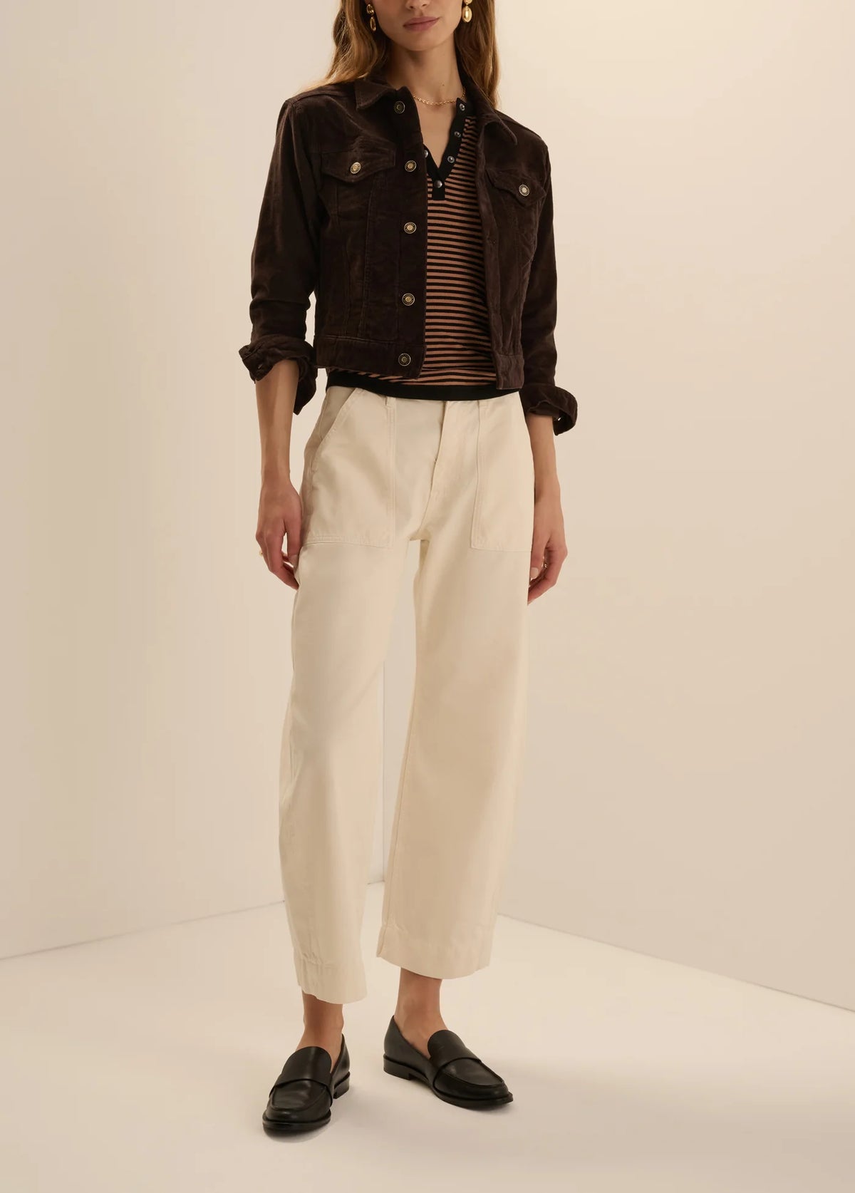 Favorite Daughter | The Cord Trucker Jacket in Espresso