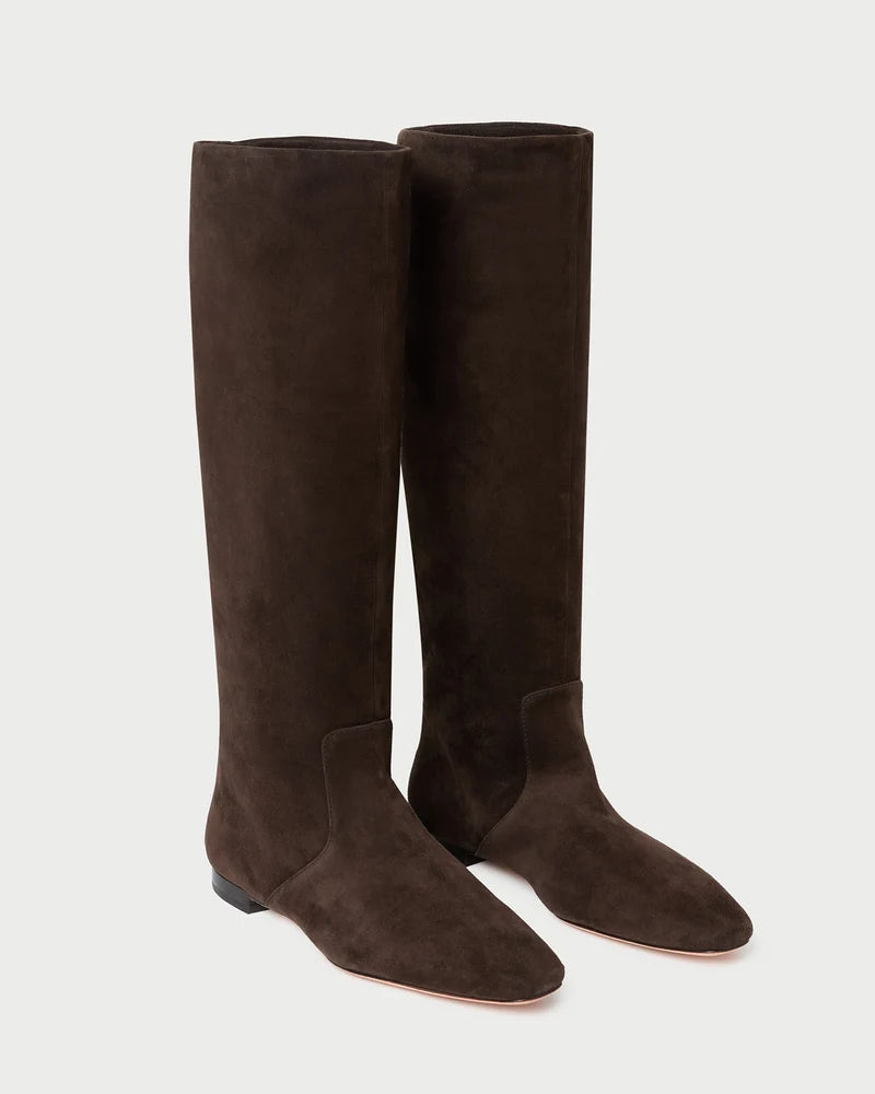Loeffler Randall | Lillian Brown Suede Tall Flat Boot
