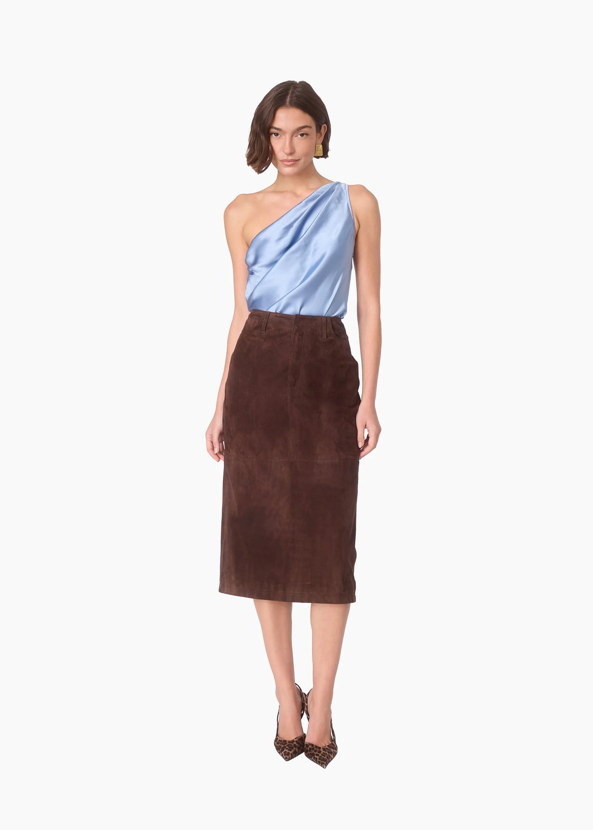 Cami NYC | Jodi Suede Skirt in Dark Umber
