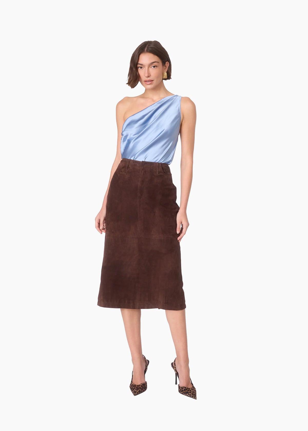 Cami NYC | Jodi Suede Skirt in Dark Umber