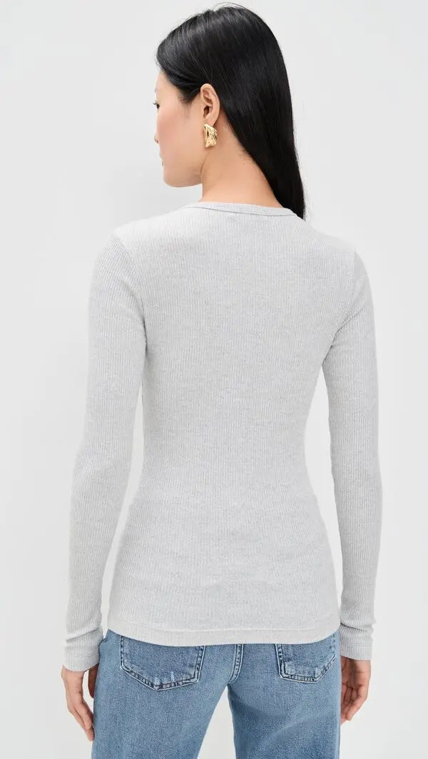AGOLDE | Delphi Slim Tee in Brushed Grey Heather