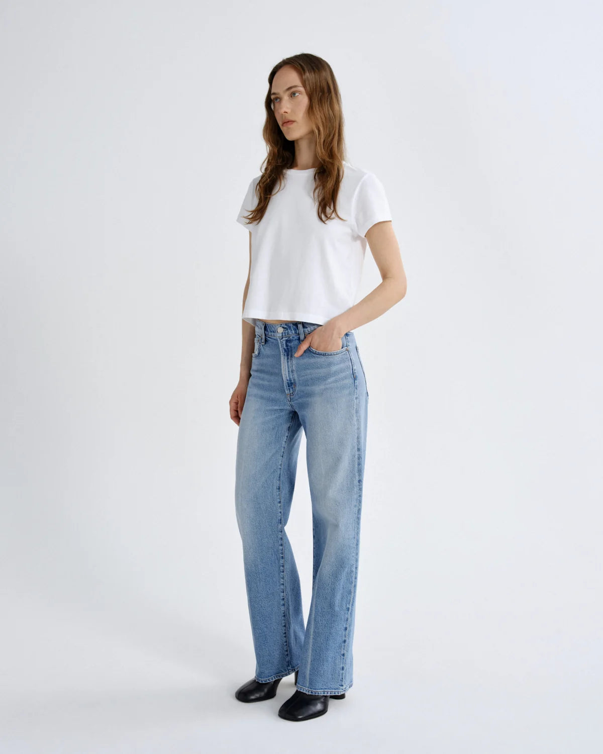 AGOLDE | Adine Shrunken Tee in White