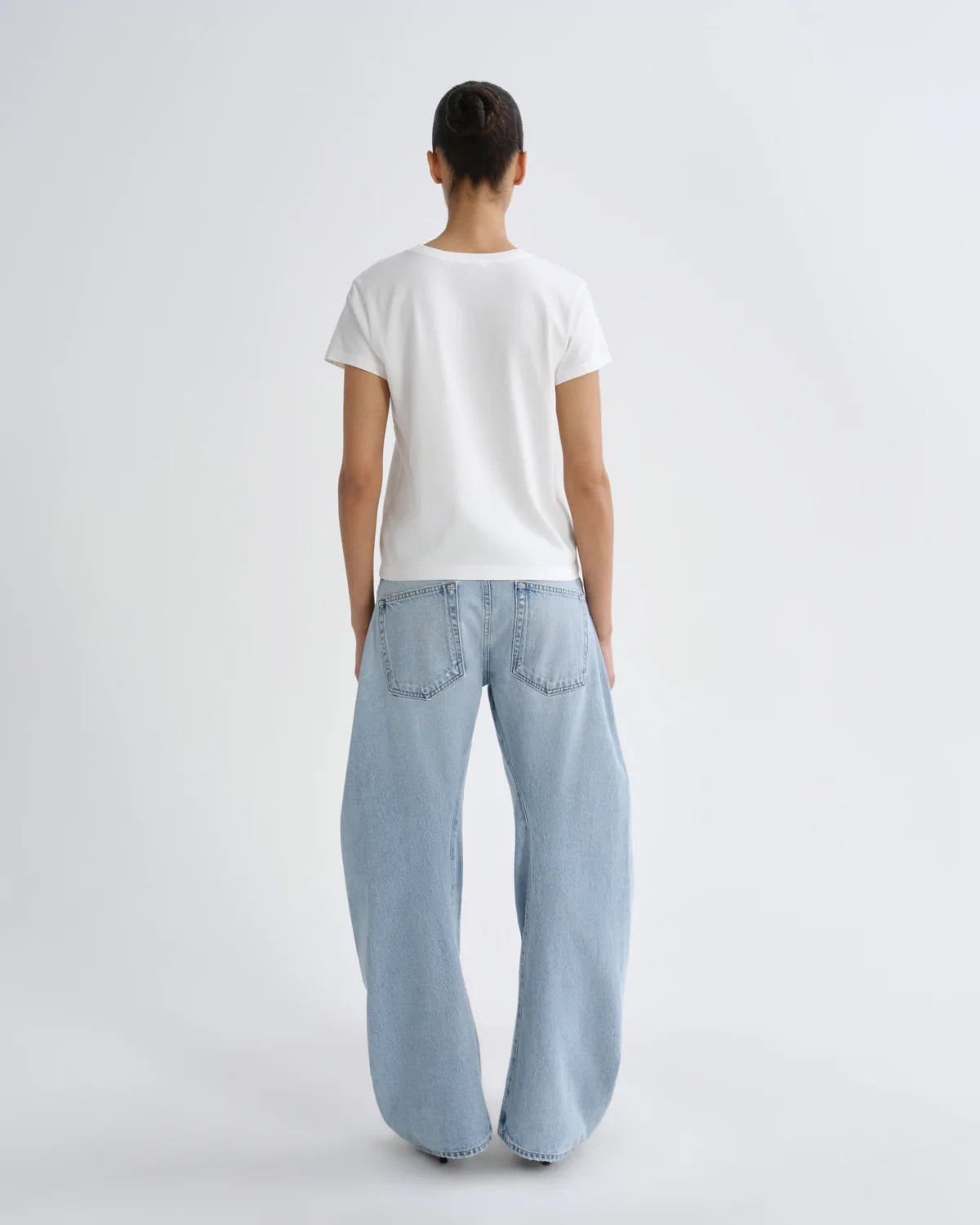 AGOLDE | Long Line Adine Tee in White Ash