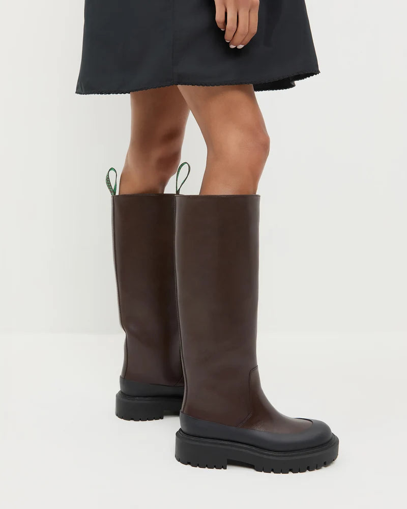 Loeffler Randall | Alba Brown Leather Lug Boot