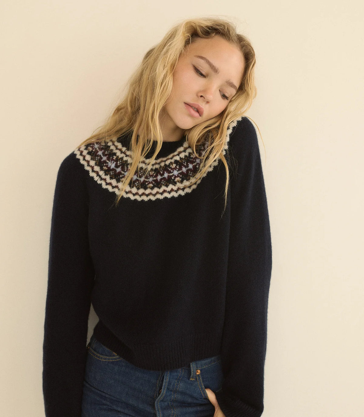 DÔEN | Boniface Cashmere Sweater in Navy