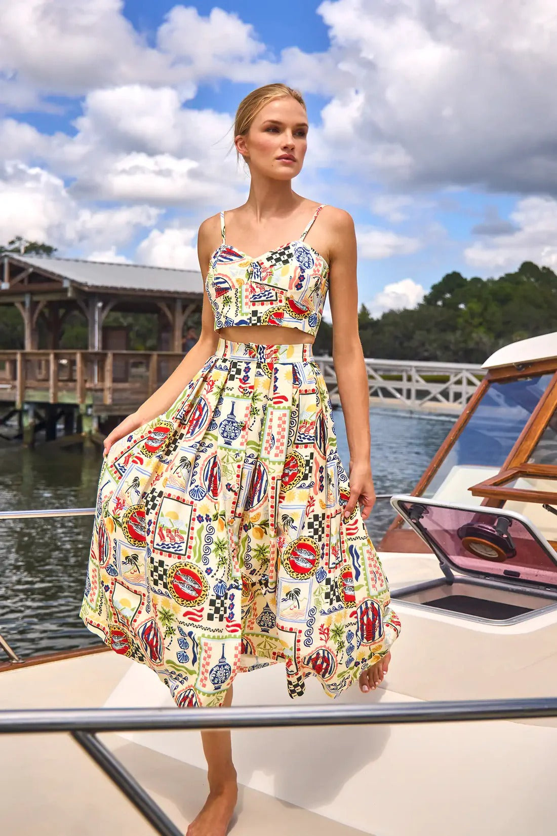 Hunter Bell | Eva Skirt in Coastal Print