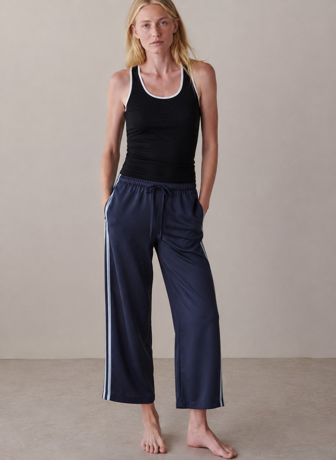 DONNI. | The Silk Stripe Crop Pant