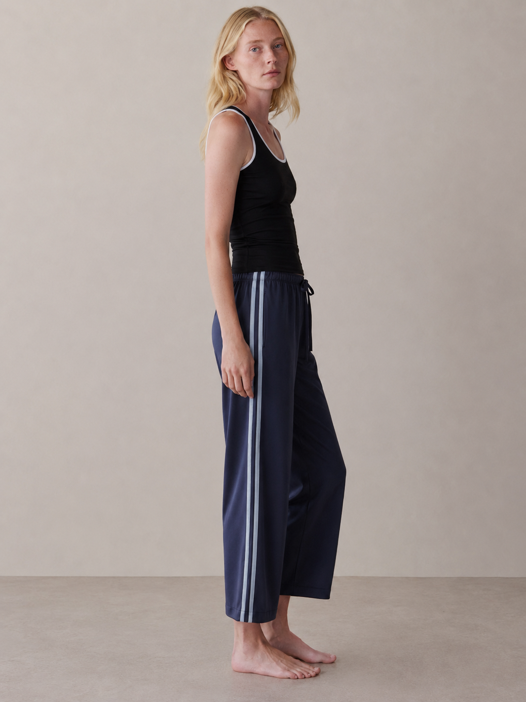 DONNI. | The Silk Stripe Crop Pant