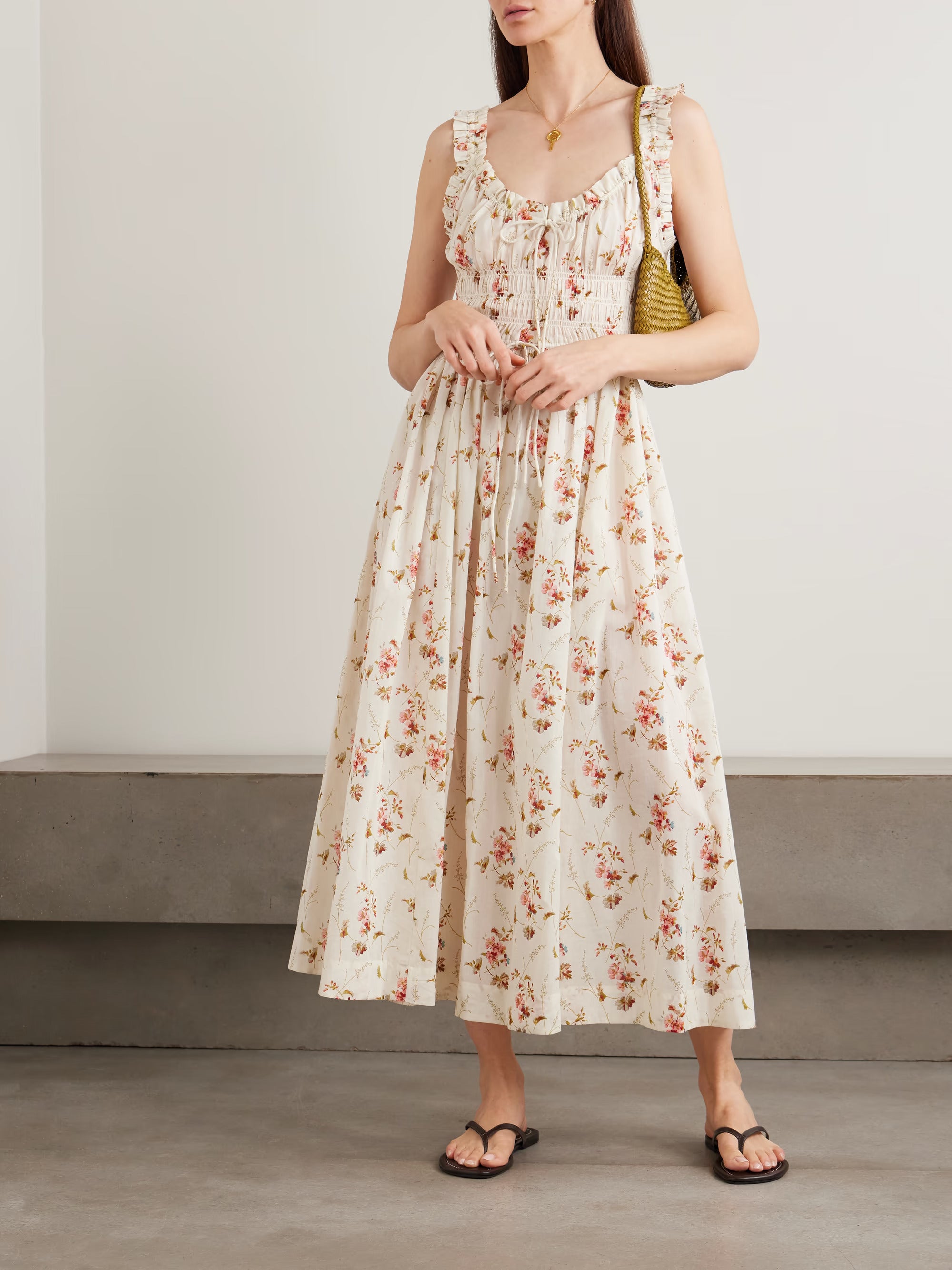 DÔEN | Emmaretta Dress in Blanc Prairie Rose