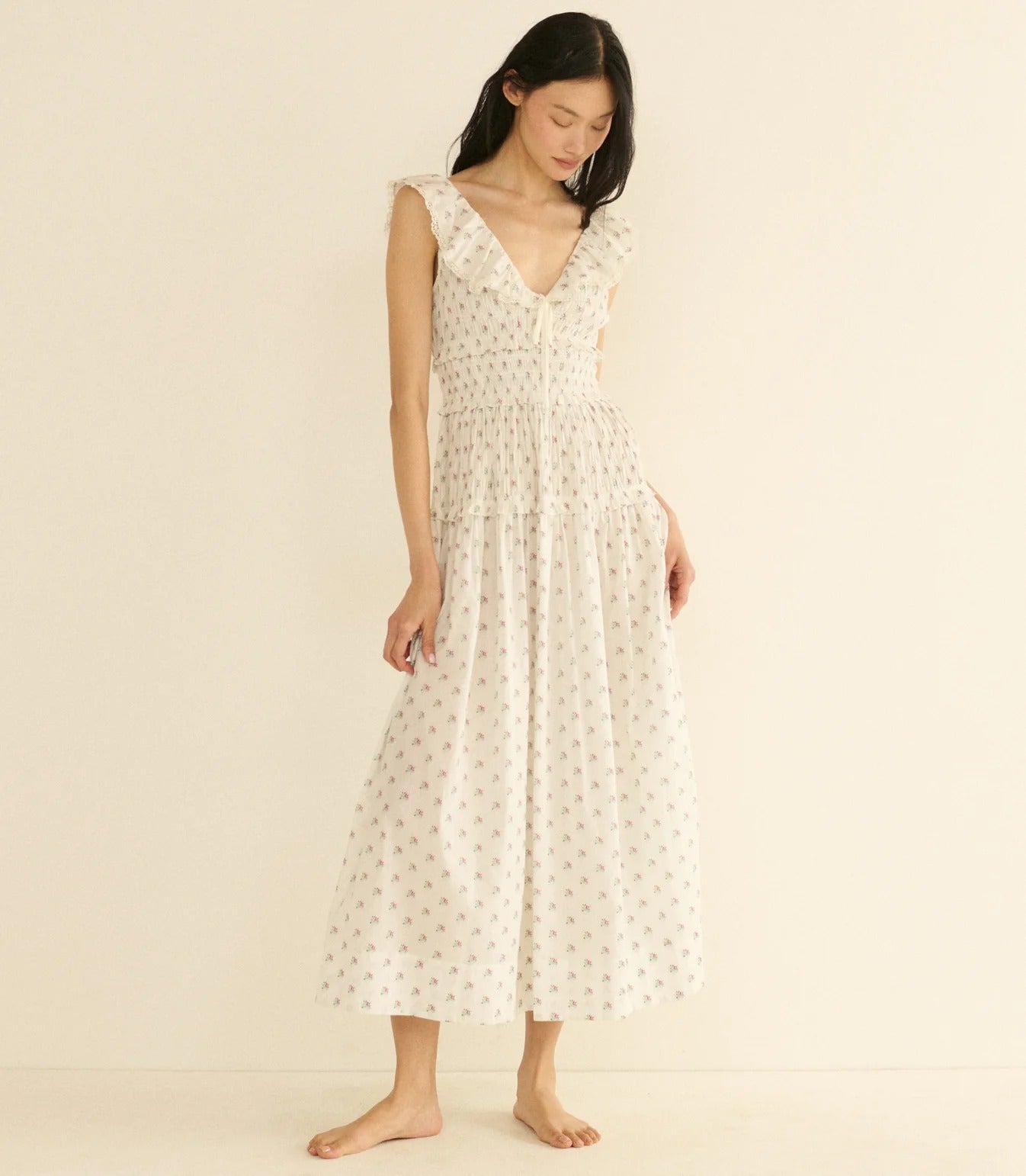 DÔEN | Sorina Dress in Petit Posy Calico