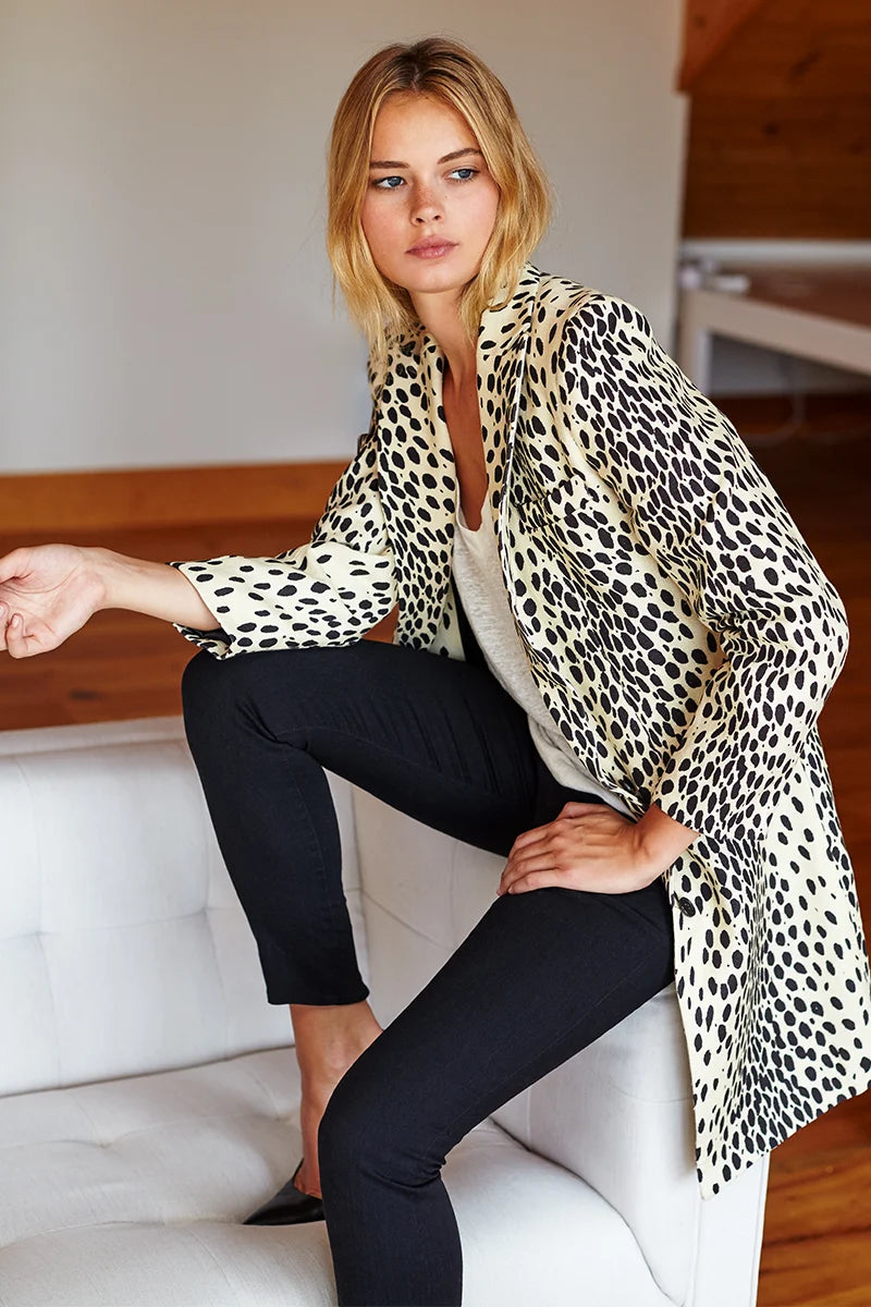 Emerson Fry | Wingtip Coat 2 in Leopard Linen