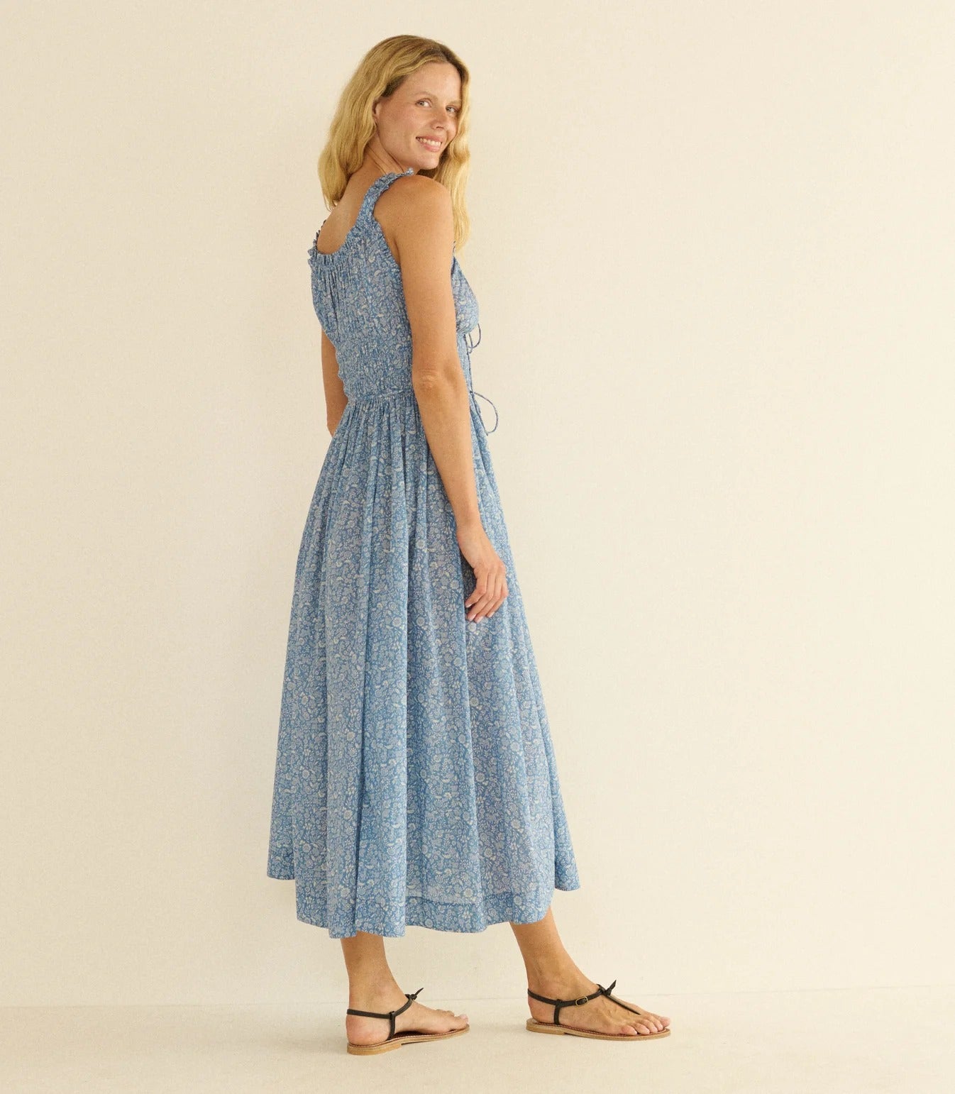 DÔEN | Emmaretta Dress in Blue Garden Bloom