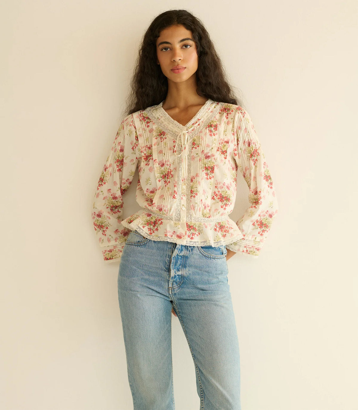 DÔEN | Hillock Top in Ivory Lantana Floral