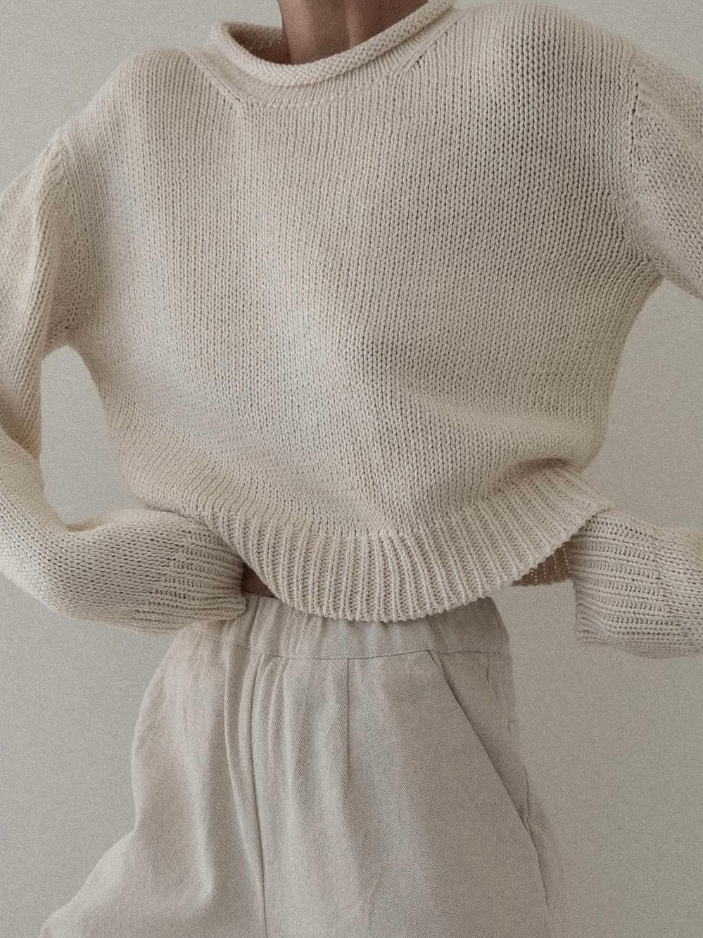 LAUDE | Mare Roll Neck Sweater in Ivory