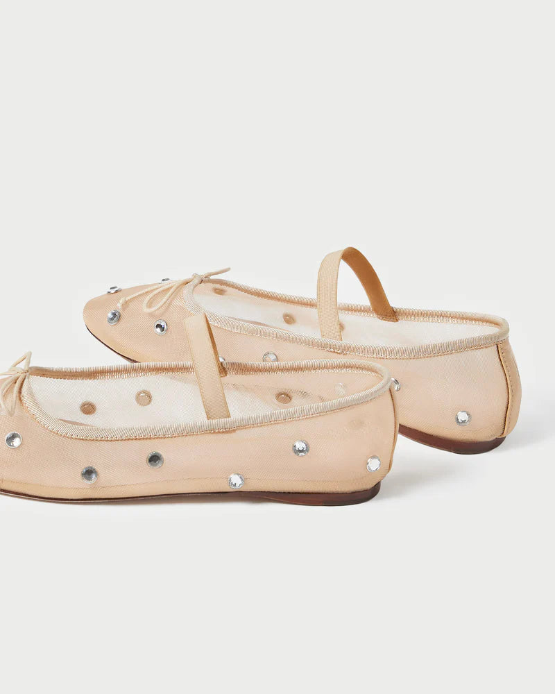 Loeffler Randall | Leonie Caramel/Crystal Ballet Flat
