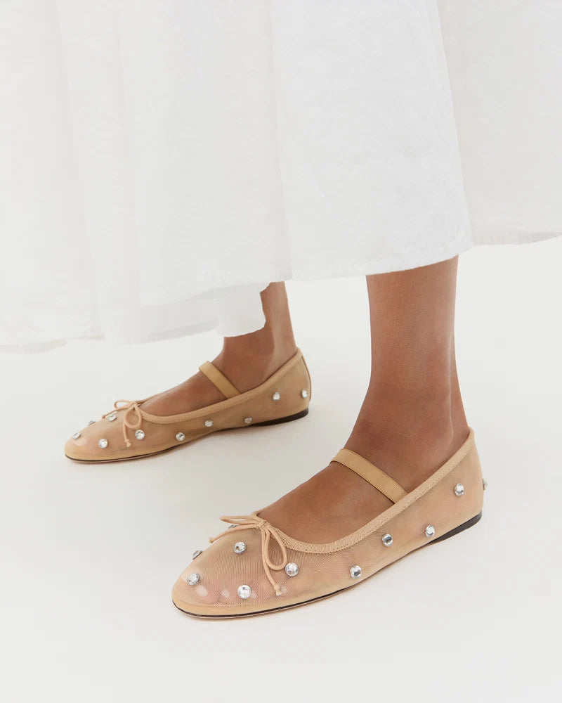 Loeffler Randall | Leonie Caramel/Crystal Ballet Flat