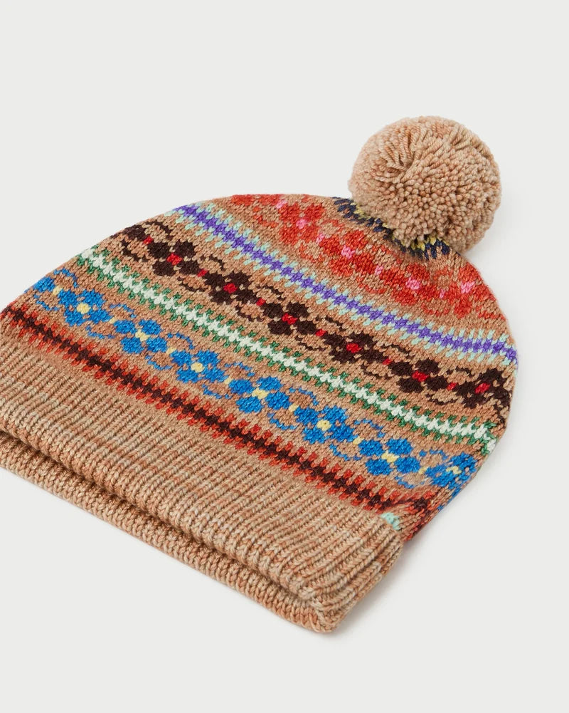 Loeffler Randall | Macelyn Camel Floral Intarsia Beanie