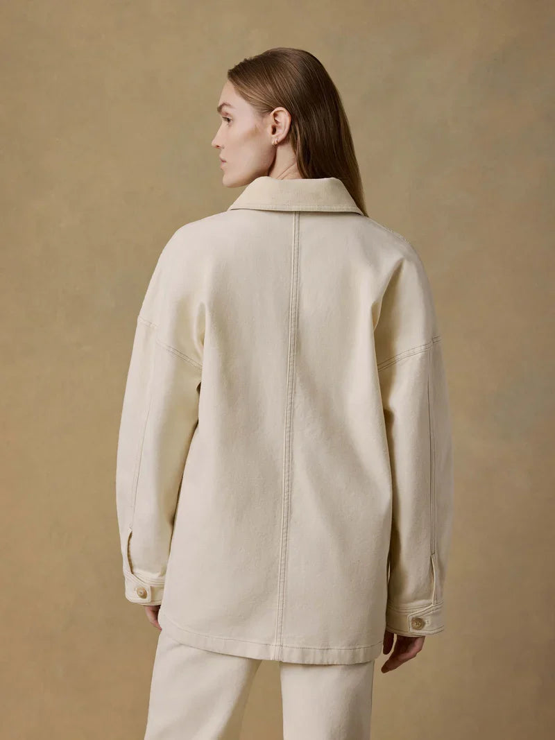 Faherty | Sunwashed Canvas Chore Jacket in Sea Salt